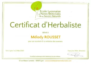 Certificat Mélody